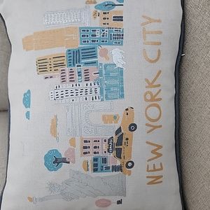 THRO STUDIO New York City Pillow  14" x 18" Gold & Silver Accents NWT